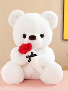 玫瑰熊毛绒公仔，情人节礼物，玩偶，装饰，生日礼物 - 圣诞节礼物 - 万圣节礼物 - 完美礼物 - 礼物 - 白色 - 查看 9