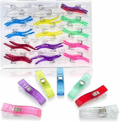 Large Sewing Clips For Fabric And Quilting 30 Pcs, KOLUP Jumbo Quilting Clips And Sewing Fabric Clips Crafting Tools Assorted Colors Premium Plastic Clips Sewing Tions For Sewing Quilting Supplies