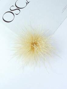 15cm Broche de solapa de pluma de avestruz falsa de alta calidad y estilo retro clásico, accesorio de moda versátil para regalo. Broche de pluma de avestruz vintage europeo y americano, broche decorativo unisex para vestidos, fiestas, manualidades y accesorios para el cabello - flor - Ver 30