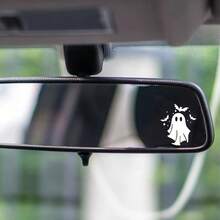 1pc-Ghost Decals, Bat Ghosts, Mini Ghosts, Rearview Mirror Decals, Car Decals, Indoor/Outdoor Vinyl, Mini Decals, Multiple Colors, Halloween Decorative Stickers - A - View 1