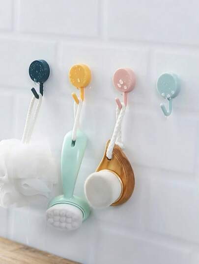 10个装自粘式墙壁挂钩钥匙收纳架衣帽袋浴室门厨房毛巾挂钩家居墙壁收纳配件