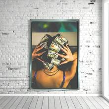 1件黑色艺术品，时尚女性艺术，墙面装饰画，镀金帆布印刷艺术海报，适合作为家居礼物，适用于客厅、浴室、卧室、厨房，带框家居装饰，房间装饰 - 彩色 - 查看 8