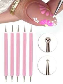 Nail Brush, Pink Nail Art Brush Set, Nail Liner Brush, Nail Dooting Pen For 3D Flower, Fine Nail Brush For French Tips, Nail Art Design Tools, 1PC/15PCS/20PCS Nail Brush, Flat Brush, Fan Brush, 15 Pcs Nail Art Painting Brushes With 5 Pcs Double-End Nail Dotting Tools, Nail Tech Supplies, French Nail Brush, Nail Art, Nail Supplies, Nail Accessories, Nail Tools, Nail Art Tools