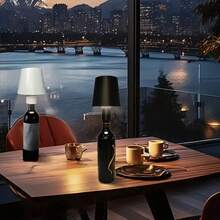 1pc Modern Creative Embedded Wine Bottle Lamp, Restaurant Bar Atmosphere Light, Touch Dimming 3 Color Modes, Bedroom Bedside Night Light, Home Decor Table Lamp, Outdoor Lighting Lamp, Gift Night Light