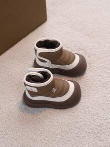 1 Paar Kinder Schneestiefel, Winter Neuankömmling, Kinder Plüsch gefütterte dicke warme Stiefel für Jungen und Mädchen - Khaki - Übersicht 3