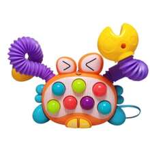 Brinquedo Sensorial educativo Caranguejo Bebê e criança Educativo Estica e Puxa - Multicolorido - Visão 2