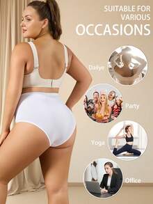 QUASTI 6 Buah Celana Dalam Wanita Ukuran Besar Berwarna-warni Elastisitas Tinggi, Nyaman, Anti Melorot, Membentuk Pinggang Tinggi 1XL-5XL - MultiWarna - View 3