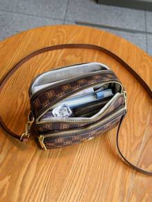 Große Kapazität Mehrkammer-Damen-Umhängetasche, vielseitiger Shopper mit bedrucktem Design, modische vintage Lässig Handtasche, Neuankunft 2025