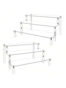 1-częściowy akrylowy organizer na kosmetyki, wielowarstwowy przezroczysty stojak ekspozycyjny, odpowiedni do perfum, biżuterii, produktów do pielęgnacji skóry, kosmetyków, łazienki, sypialni, dekoracji wnętrz, wzmocniony i wytrzymały, trapezowy kształt