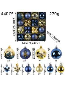 44pcs/Set, Christmas Special-Shaped Ball Pendants, Classic Home Decoration Items, Suitable For DIY Christmas Tree Craft Decoration, Theme Party Scene Arrangement, Holiday Christmas Balls, Gift Props Christmas Decorations Room Decor Winter Christmas Decorations Home Christmas Gifts Christmas Decor - Multicolor - View 7