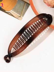 1pc Large Hair Volume Amber Banana Clip Ponytail Clip French Elegant High Skull Top Hair Clip Twist Clip, School Supplies, Y2K, Travel Essential, Hair, Clips For Hair, Cute Girly Stuff, Gifts For Women, Women's Accessories, Winter And Autumn, Hair Styling Tools, Curling Tools, Versatile Accessories, Everyday Accessories.Unique Small Accessories