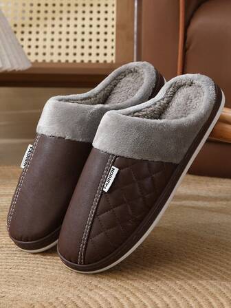 Set de 2 pantuflas de invierno, pantuflas gruesas antideslizantes para interiores/exteriores cálidas para hombres y mujeres