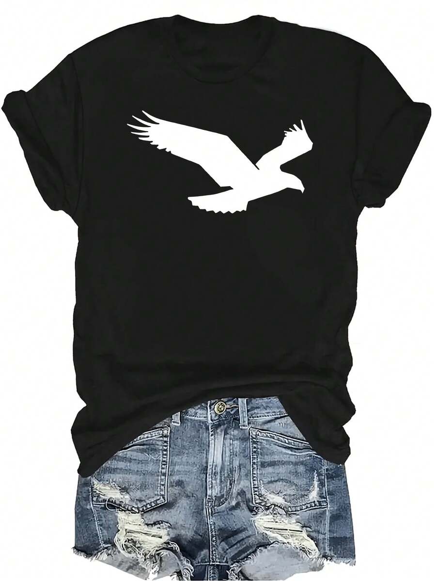 Camiseta de verano para hombre Paloma, camiseta unisex de verano casual, transpirable, de cuello redondo, de manga corta, de estilo urbano, versátil, adecuada para adolescentes y adultos - Negro - Ver 1