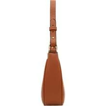 FashionPuzzle Small Crescent Shoulder Bag Underarm Purse - 棕褐色/棕褐色 - 查看 3