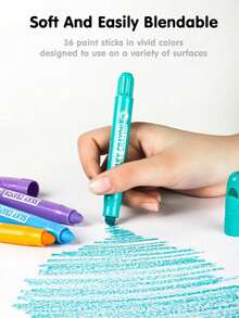 Bộ bút sáp màu Mobee chất lượng cao 12/24/36 màu, màu nước mịn, đạt tiêu chuẩn Châu Âu, chất liệu cao cấp, thích hợp cho vẽ tranh và sáng tạo, bảo vệ tầng ozone. - Xem 9