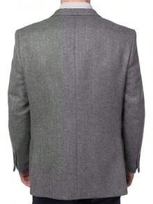 Men's Tweed Blazer Jacket 2 Button Lightweight Herringbone Casual Sport Coat Wedding Groomsmen Prom Jackets-2025 - Xám - Xem 6