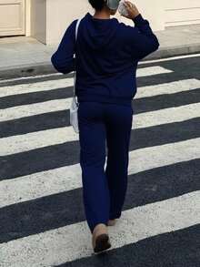 Women Two-Piece Outfits - Navy Blue - View 3