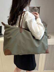 Minimalist Fashion Creative Fitness Sports Travel Duffel Bag, Large Capacity Weekender Tote Bag - Green - View 3