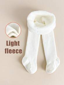 1 双女童保暖羊毛紧身裤 - 纯色和条纹，秋冬舒适，百搭分层婴儿幼儿紧身裤 - 彩色 - 查看 11