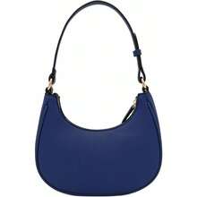 FashionPuzzle Small Crescent Shoulder Bag Underarm Purse - 海軍藍/海軍藍 - 查看 5