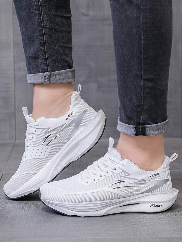 STARNOVO حذاء رياضي خفيف الوزن وامتصاص الصدمات للرجال والنساء موديل خريف 2025، سميك القاع، قماش جاكار ناعم وقابل للتنفس، مضاد للانزلاق، مناسب للمشي والجري والاستخدام اليومي والفحص الطبي المدرسي