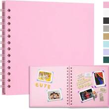 1 pieza Álbum de fotos de scrapbook DIY de 7x7 pulgadas, scrapbook de papel kraft en blanco con 20 páginas, libro de recuerdos de boda y familia (fotos no incluidas)