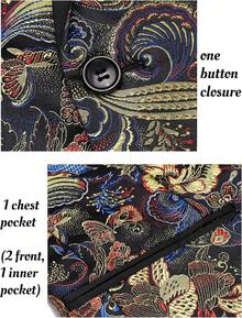 Men's Floral Jacket Luxury Embroidered Stylish Suit Blazer Jacket For Wedding Party Dinner-2025 - 蝴蝶-黑色 - 查看 4