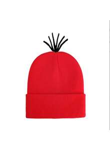 1 Stück gelbe gestrickte Mütze für Männer und Frauen, Halloween Weihnachts Kostüm, bestickte Beanie Kappe für Cosplay Rollenspiel, weich und stilvoller gelber Hut, perfekt für Partys und festliche Feiern im Herbst