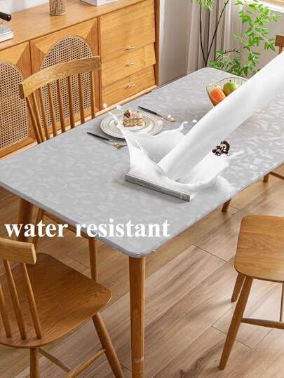 1件装纯色防水防油可水洗长方形/圆形桌布，高档奢华餐桌保护垫