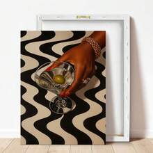 1pc, Canvas Hanging Painting, Framed Decorative Painting, Poster, Wall Art, Vintage Martini, Bar Cart Art, Cool Apartment Wall Art, Cocktail Wall Art, Vintage Living Room Wall Decor, Eclectic, Dorm Decor, Fashion Decorative Painting