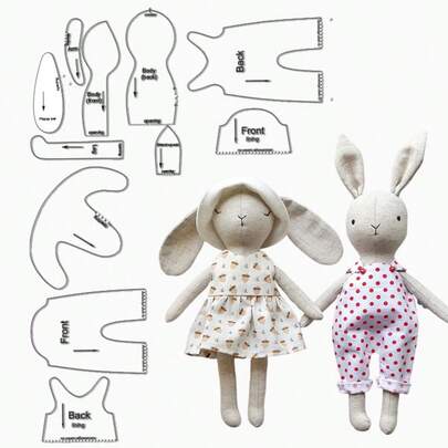Bunny Multiple Sizes Sewing Patterns,Doll Sewing Patterns,Doll Sewing Patterns For Beginners And Sewing Patterns,Apparel Making Templates,Handmade Garment Sewing Patterns