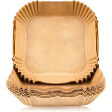 100 Stück Einweg-Papiereinlagen für Heißluftfritteusen – antihaftbeschichtet, ölbeständig und kompostierbar, Einsätze für hitzebeständige Pergamentschalen (bis zu 220 °C) – einfache Reinigung für Fritteuse, Ofen, Mikrowelle, Backen und mehr. Fettbeständig, universelle Passform – perfekt für Pommes, Hühnchen, Pizza, Brot, Kekse und Snacks.