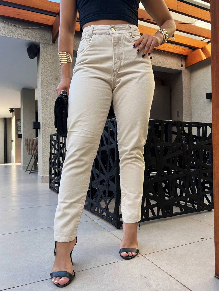 Women's Lycra-Free Mon Jeans - Camel - View 1