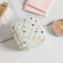 1 pieza Bolsa de almacenamiento de tampones con diseño floral, bolsa de viaje portátil, monedero, sobre para lápiz labial. Una bolsa de cosméticos con estilo que puede almacenar toallas sanitarias y toallas de papel, esenciales universitarios de otoño, artículos de viaje esenciales para vacaciones, bolsa de viaje para mujeres, organizador de maquillaje