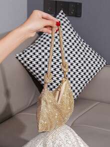 Shiny Rhinestone Evening Bag, Handbag For Party, Banquet, Ball, Fashionable Clutch, Perfectly Matching With New Years Outfit, Excellently Matching With Party Dresses For Women, Glamorous Rhinestone Bag,Lightweight,Business Casual Rhinestone Decor Bucket Bag Mini Drawstring Design, Clear Bag Faux Pearl Bag Evening Bag,Dinner Bag Glamorous,Elegant,Exquisite,Quiet Luxury Rhinestone For Party Girl,Woman,Bride Perfect For Party,Dinner/Banquetchristmas Party Dress, Perfectly Matching With Bridal Party, Best Choice Elegant Bag For Bridal Shower - Vàng - Xem 7