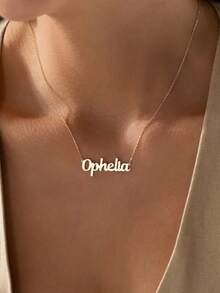 Customized Stainless Steel Name Necklace - Handmade Cursive/Regular Script Font, Mother's Day, Birthday, Christmas Gift, Durable Versatile Accessory, Suitable For All Occasions,New Year Glamour