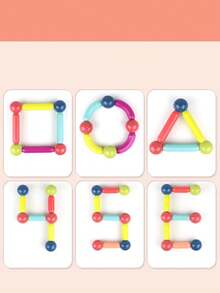 64 Peças Brinquedo de Blocos de Construção Magnéticos de Tamanho Grande para Crianças, Brinquedo de Vareta Magnética DIY, Conjunto de Brinquedos de Construção Designer, Brinquedos Educacionais Montessori para Crianças Meninos e Meninas, Brinquedos de Blocos de Construção Magnéticos