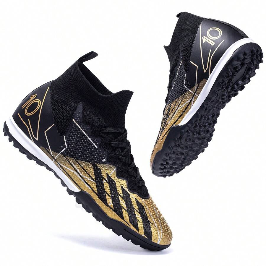 男士足球鞋，女士足球鞋，适用于人造草坪、室内外硬地，高帮尖头设计，适合年轻职业球员训练，专业运动TF钉鞋