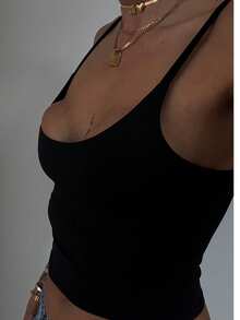 Premium Simple Beach Vacation Tube Top - màu đen - Xem 3