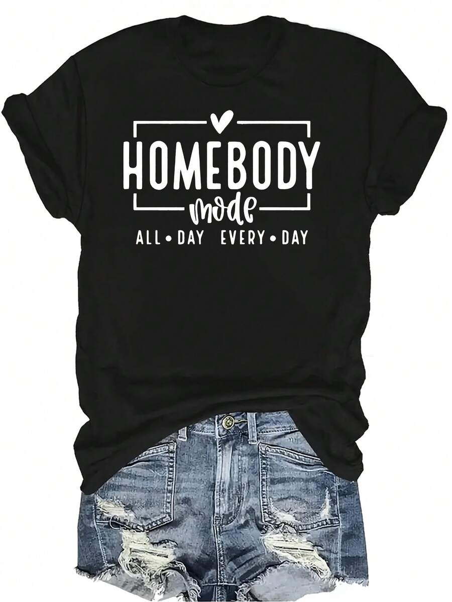 Camiseta unisex de verano casual y transpirable con cuello redondo, manga corta, estilo urbano y versátil, adecuada para adolescentes y adultos - Negro - Ver 1