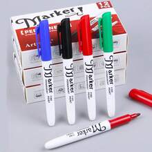 Schwarzer ölbasierter Permanentmarker, wasserfest, ölbeständig, schnelltrocknend, nicht verblassend, für Baustellen, roter Markierstift, Handschrift, blauer Stift, nicht verblassend, harte Spitze, verschmutzt Kleidung nicht, Farbstoffmarker - Marker - Übersicht 1