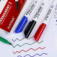 Schwarzer ölbasierter Permanentmarker, wasserfest, ölbeständig, schnelltrocknend, nicht verblassend, für Baustellen, roter Markierstift, Handschrift, blauer Stift, nicht verblassend, harte Spitze, verschmutzt Kleidung nicht, Farbstoffmarker - Marker - Übersicht 8