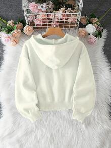 Women's Soft Light Blue Zip-Up Hoodie - Casual Fashionable Long Sleeve Cardigan, Stretchy & Comfortable For Autumn/Winter, Ribbed Details, Button Closure, Breathable Fabric, Pullover, Essential For Fall