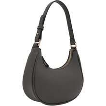 FashionPuzzle Small Crescent Shoulder Bag Underarm Purse - 深灰色/深灰色 - 查看 2