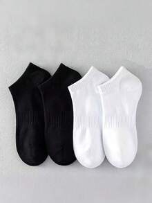 20 đôi tất thể thao nam màu đen, trắng, xám, tất cổ ngắn, thoáng khí, thấm hút mồ hôi, thích hợp cho tennis, cầu lông, chạy bộ, bóng rổ, màu trơn cổ điển, tối giản và đa năng. - Nhiều màu - Xem 5