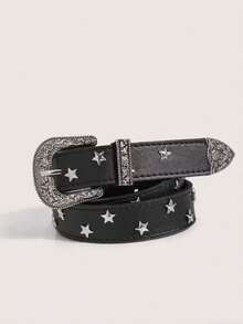 1pc Women's Star Studded Western Style Belt