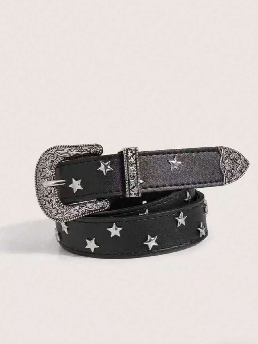 1pc Women's Star Studded Western Style Belt