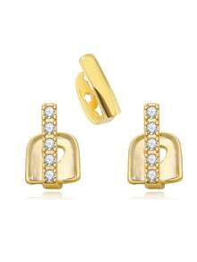 3pcs Striped Single Tooth Grillz Set, Punk Rock Style Grills, Suitable For Men And Women, Daily Wear