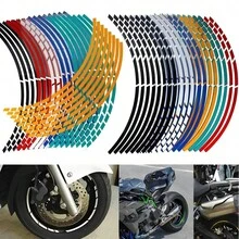 AD Motorcycle Sticker Car Tire Decals Trim Strips Universal Reflective Bike Wheel Sticker Waterproof Wheel Rim Tape 18"