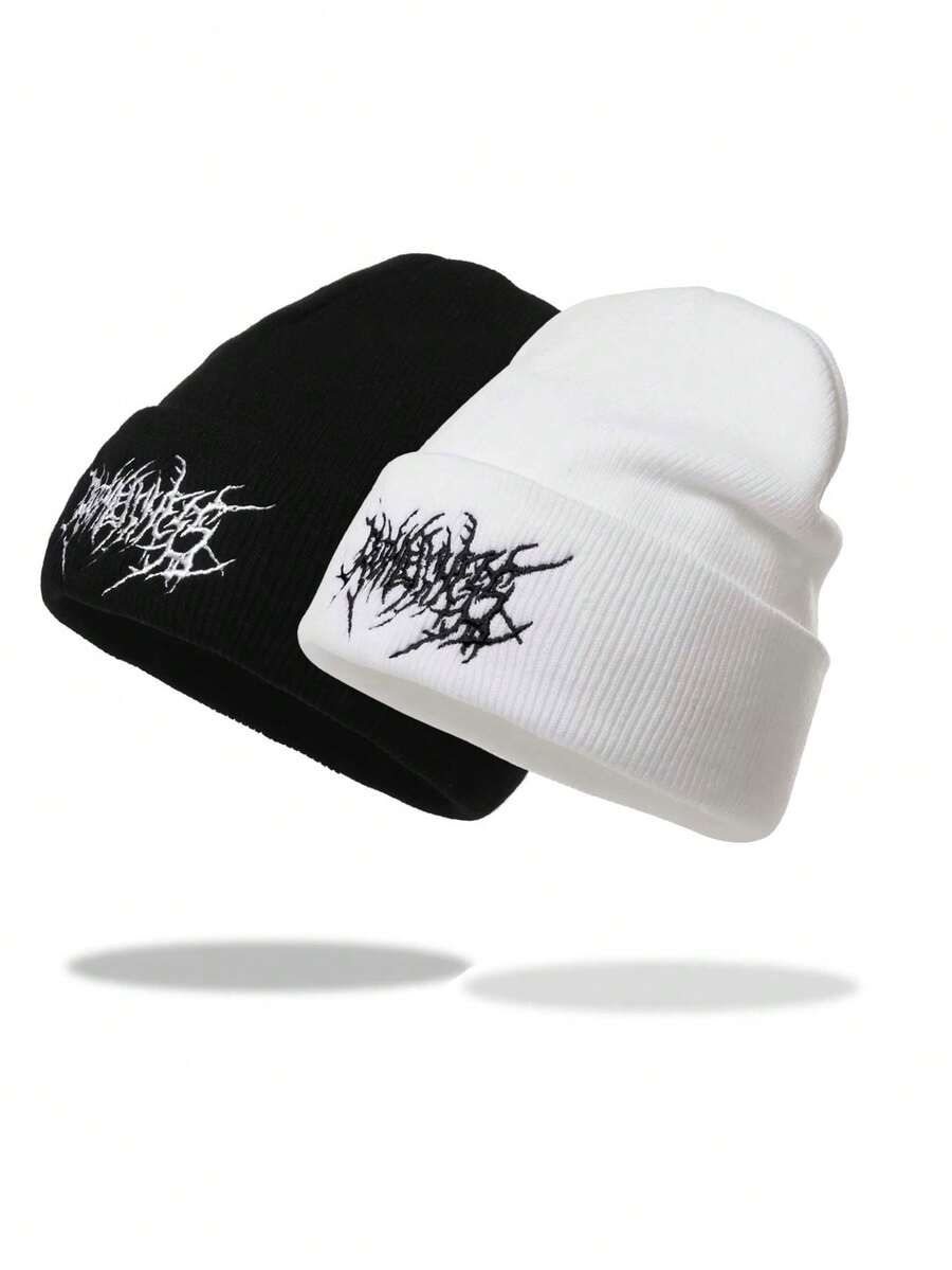 1/2pcs Unisex Casual Knitted Beanie Hat, Ski Hat, Cycling Cap, Warm And Windproof - Style U - View 1